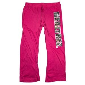 Realtree Pink Camo Logo Pajama Lounge Pants Womens Large Y2k Low Rise Western